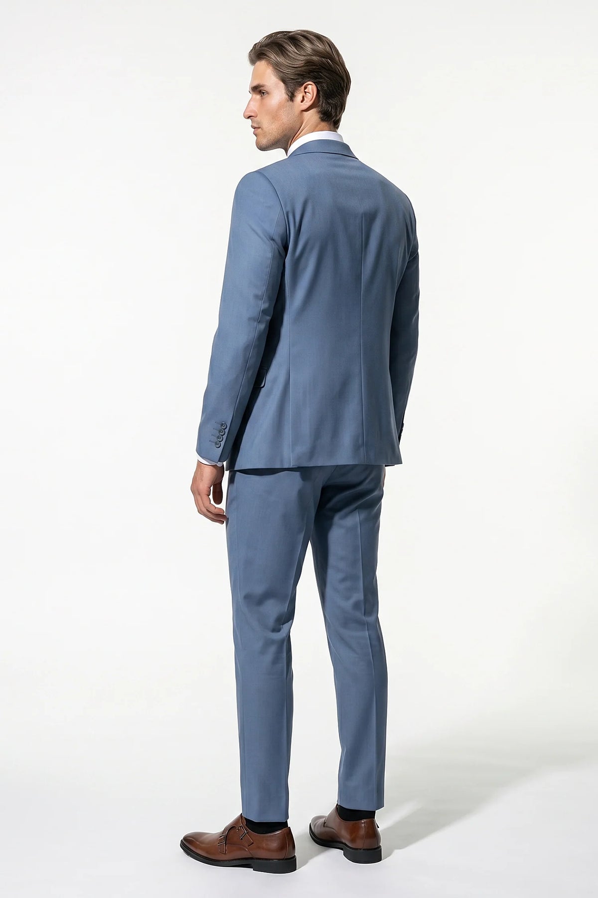 Men's Three Piece Suit – Double Breasted Waistcoat, Slim Fit