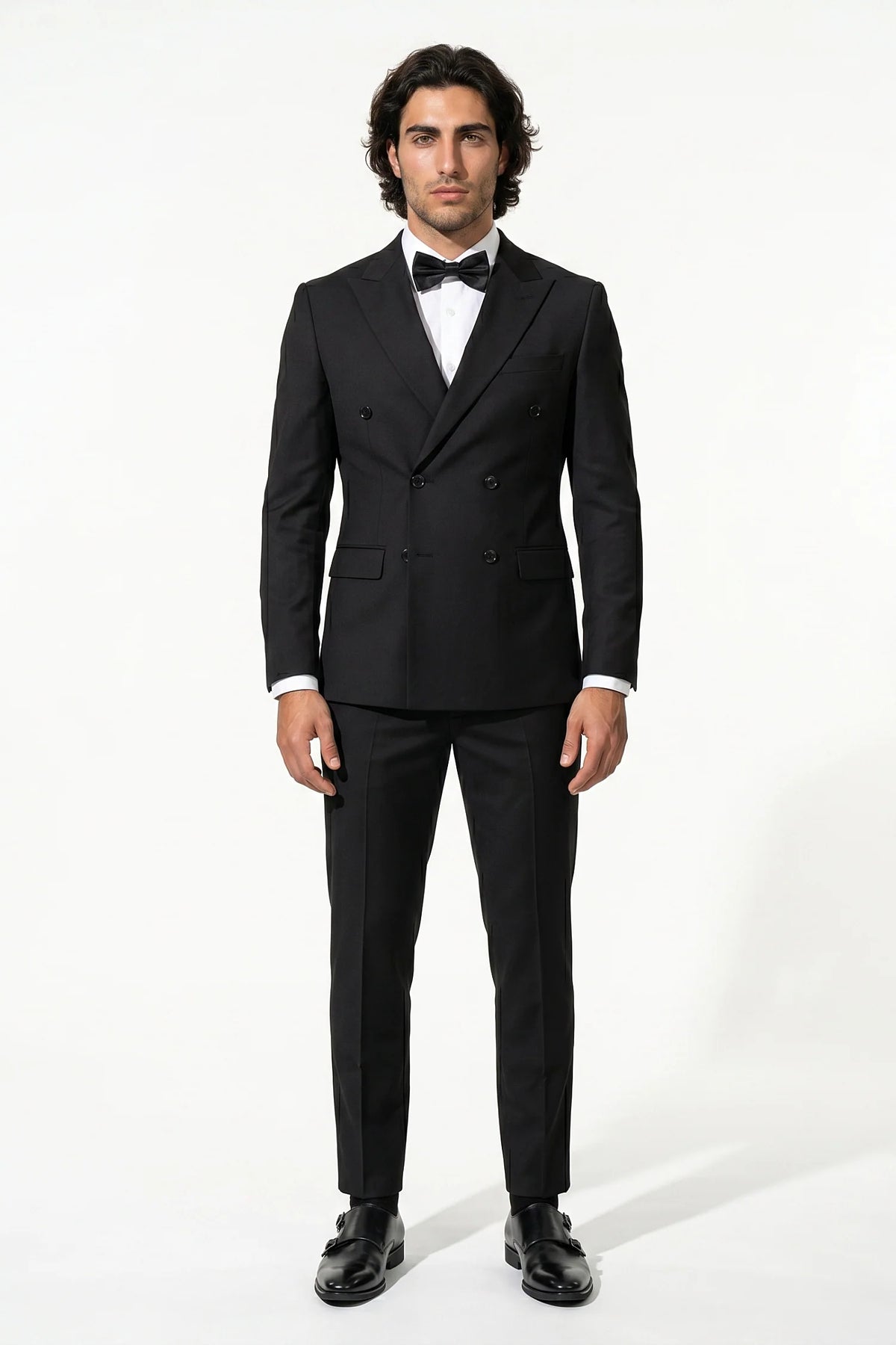 Men's Double Breasted Suit – Peaked Lapel, Slim Fit Two Piece