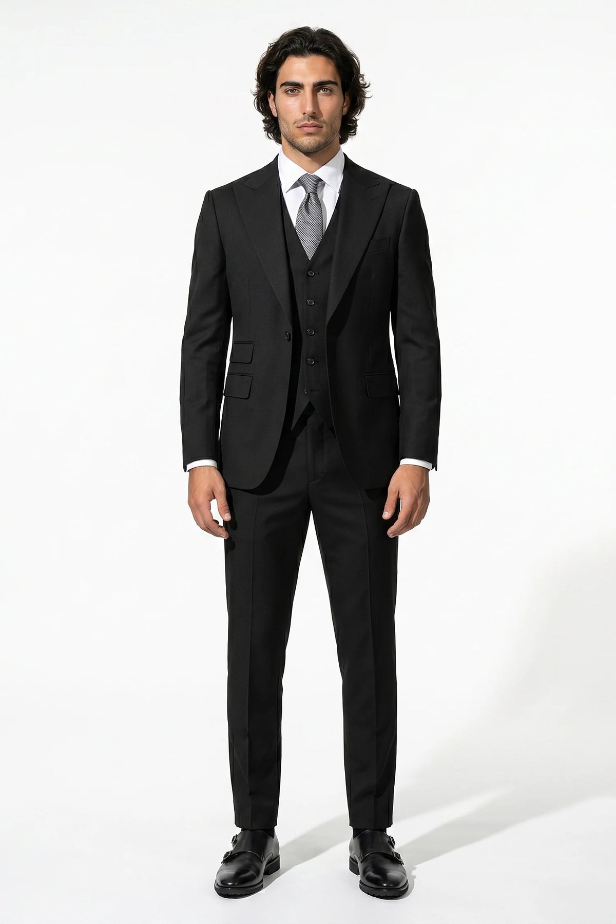 Men's Three Piece Suit – Slim Fit Blazer, Waistcoat & Trousers