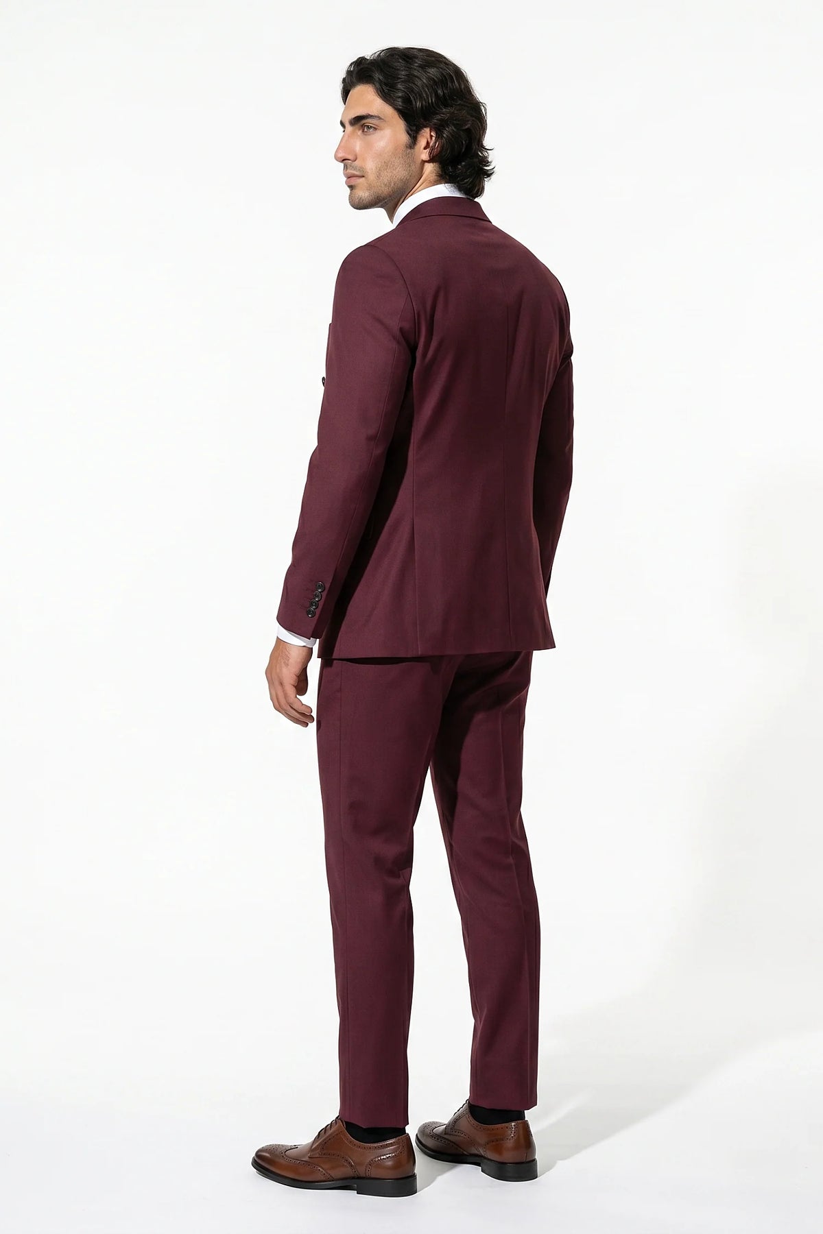 Men's Double Breasted Suit – Peaked Lapel, Slim Fit Two Piece