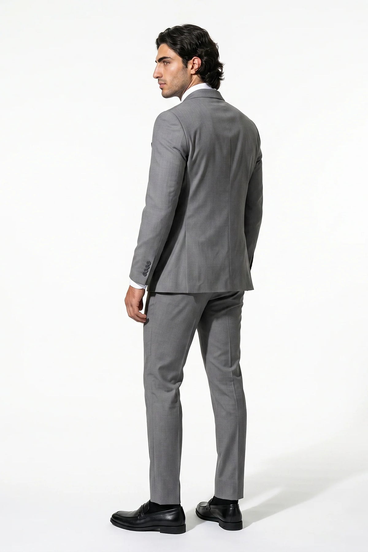 Men's Double Breasted Suit – Peaked Lapel, Slim Fit Two Piece