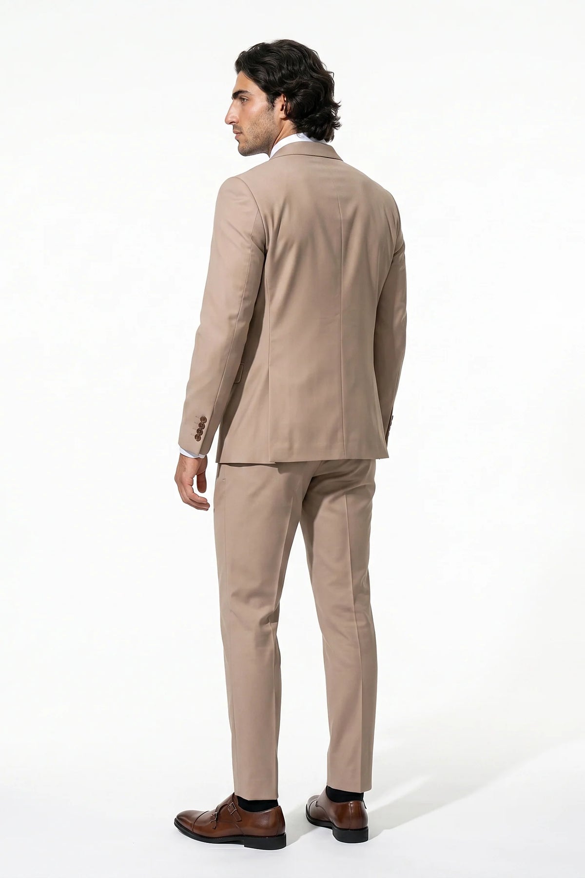 Men's Double Breasted Suit – Peaked Lapel, Slim Fit Two Piece