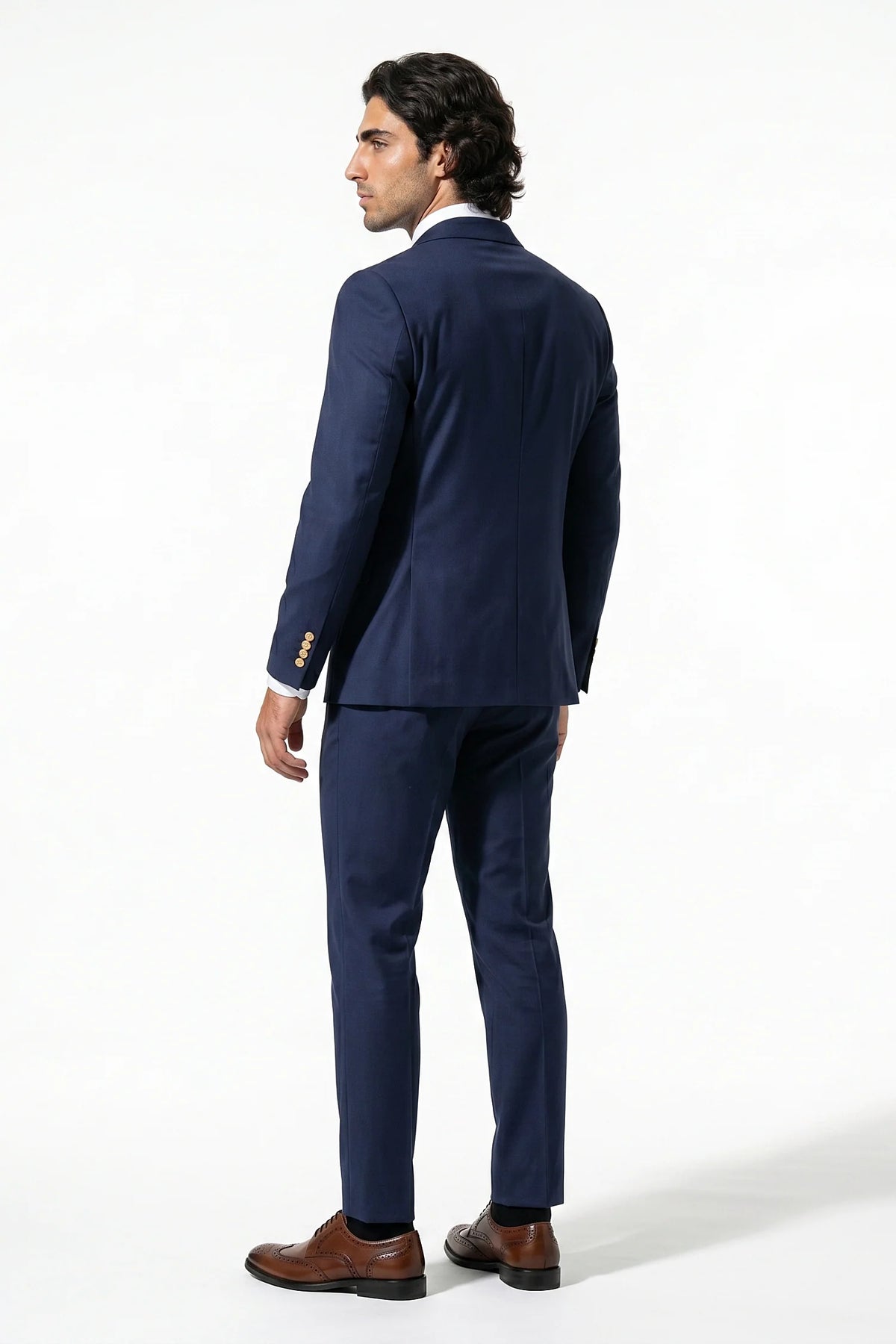 Men's Double Breasted Suit – Peaked Lapel, Slim Fit Two Piece