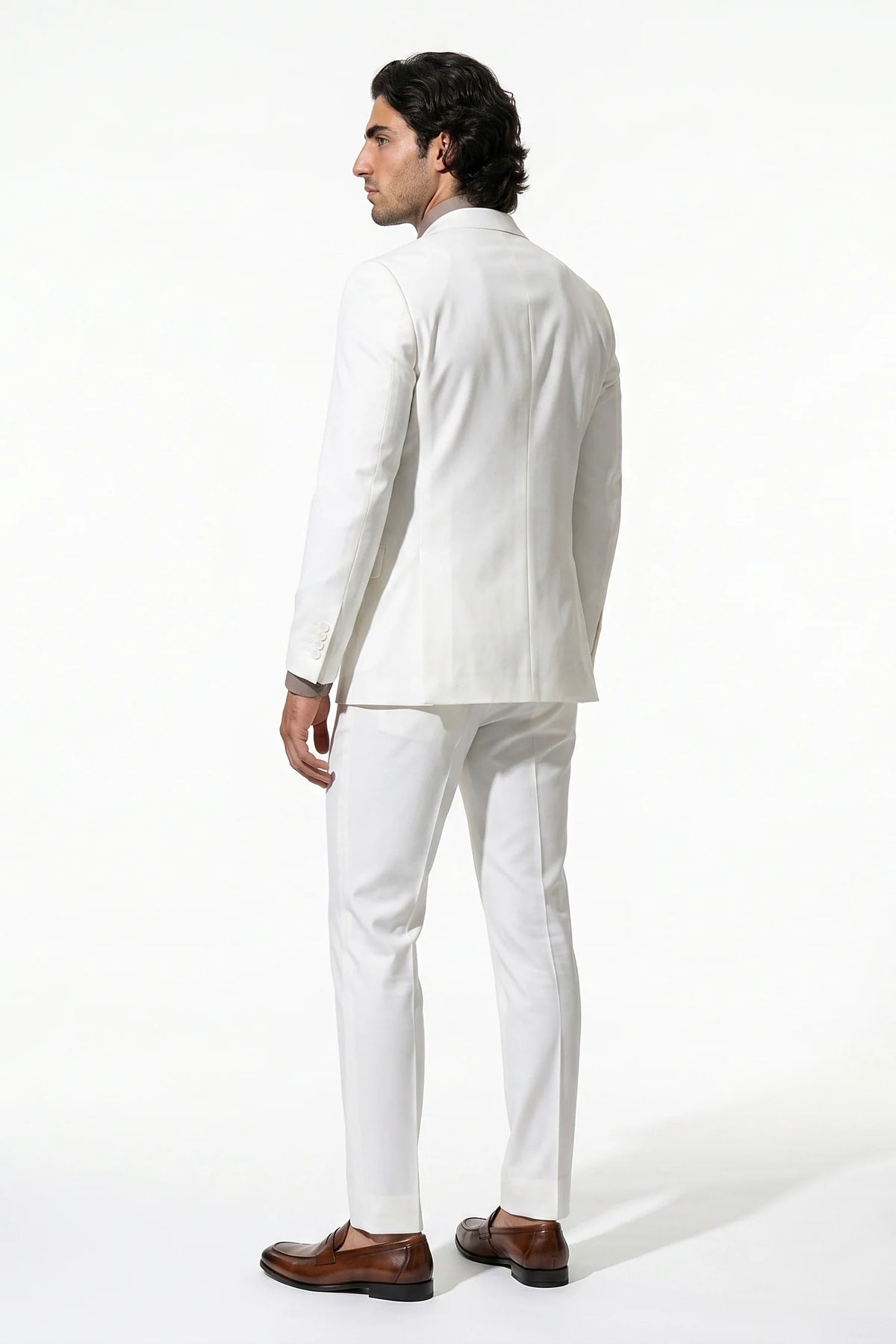 Men's Double Breasted Suit – Peaked Lapel, Slim Fit Two Piece