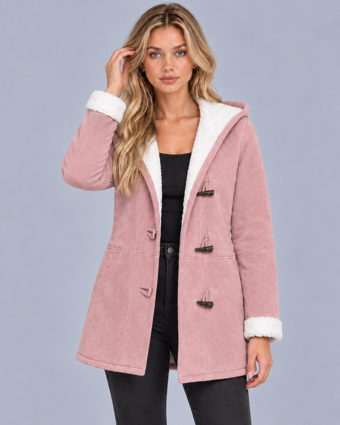 Women's Fleece Lined Toggle Coat – Cosy Winter Layer, Regular Fit