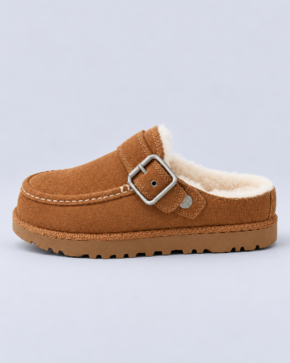 Women's Lined Faux Suede Buckle Clogs