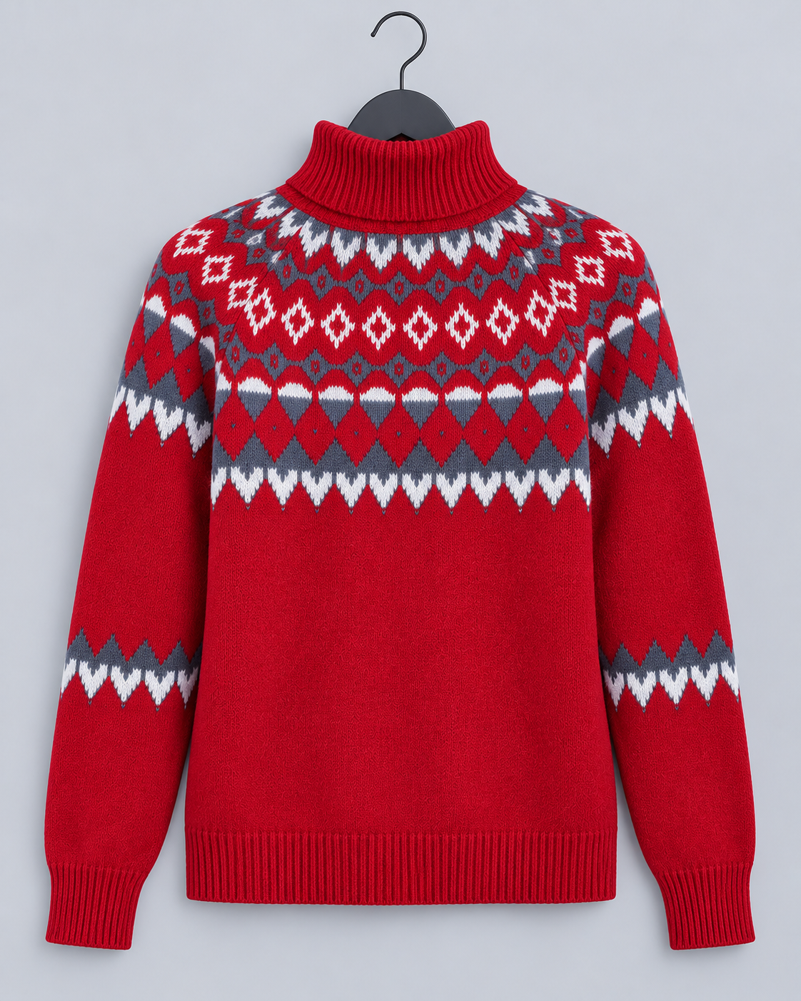 Women's Cozy Knit Fair Isle Turtleneck Jumper | Long Sleeve Pullover Sweater