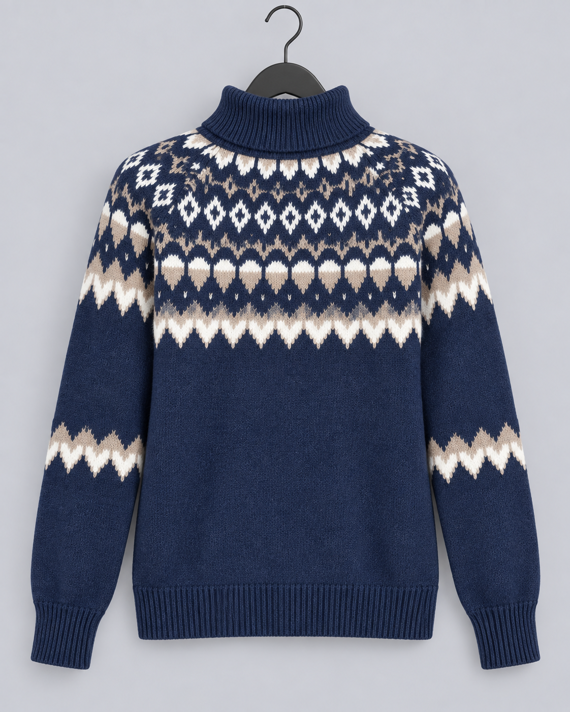 Women's Cozy Knit Fair Isle Turtleneck Jumper | Long Sleeve Pullover Sweater