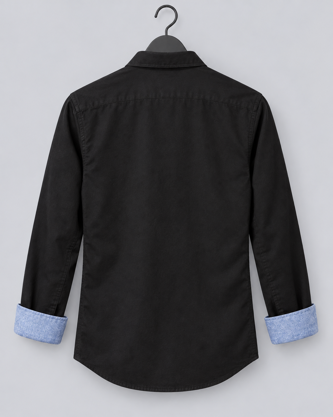 Men's 100% Cotton Slim Fit Button-Down Shirt | Long Sleeve with Contrast Cuffs