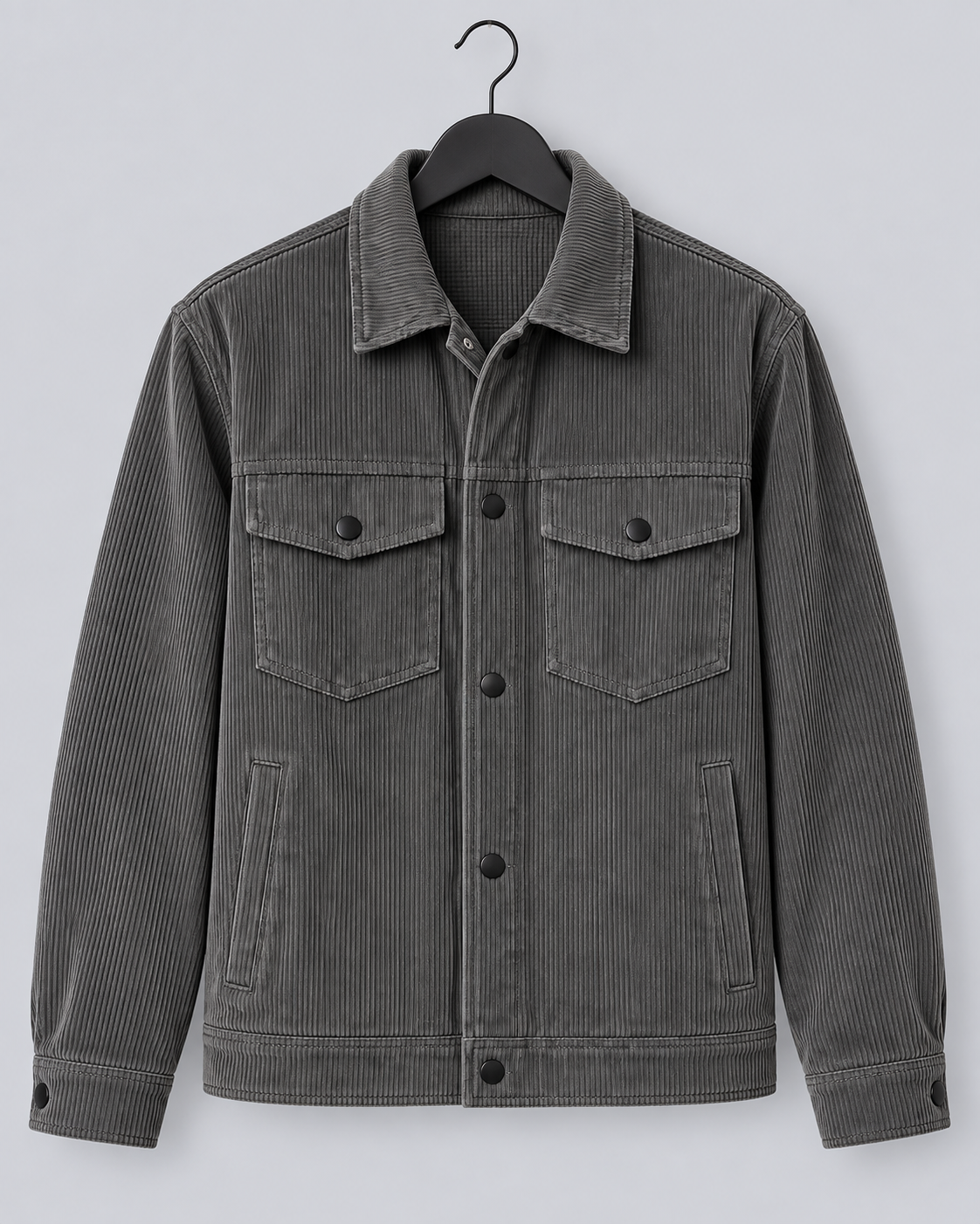Men's Corduroy Workwear Jacket | Button-Up Multi-Pocket Overshirt