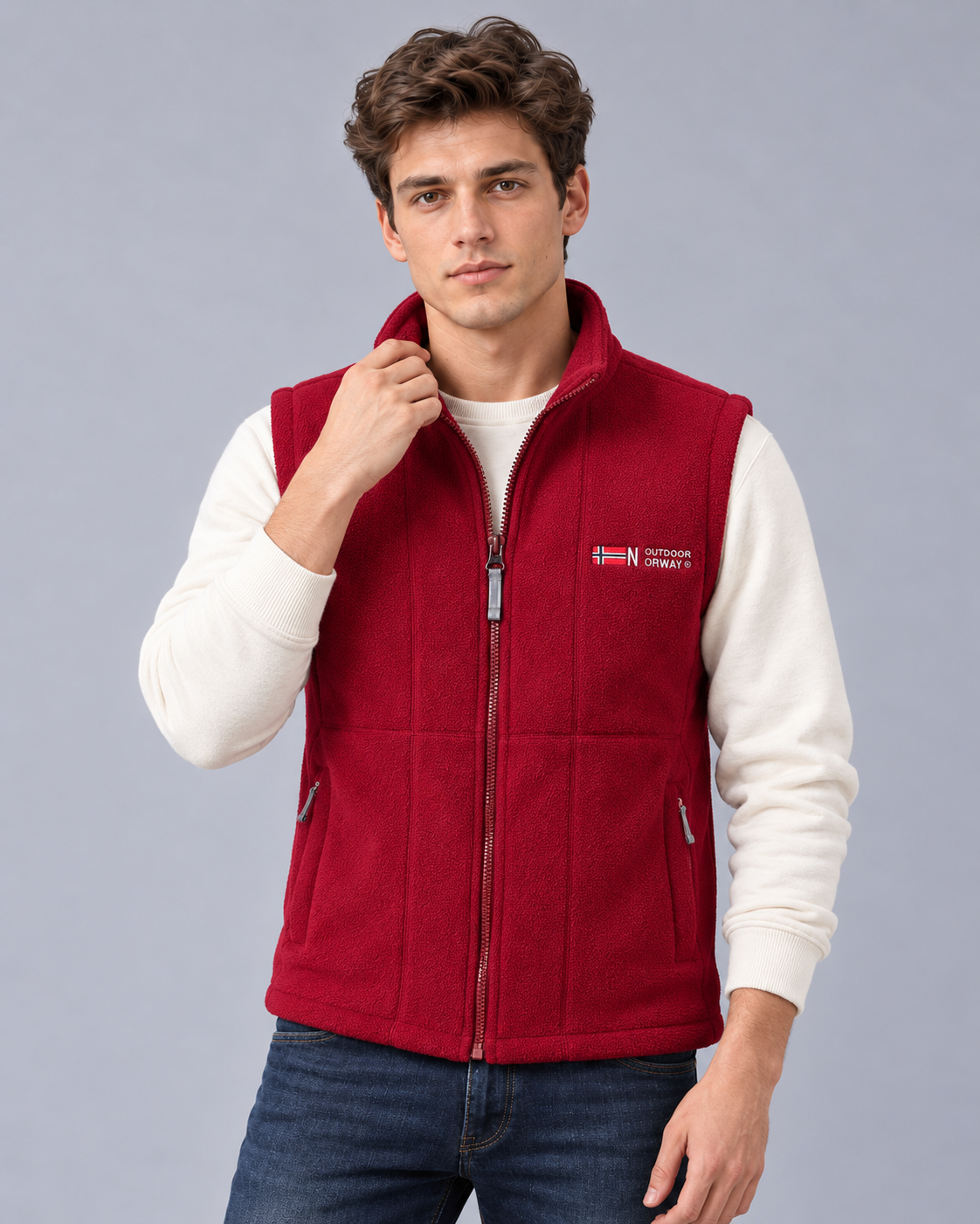 Men's Fleece Gilet – Lightweight Full-Zip Bodywarmer with Zip Pockets