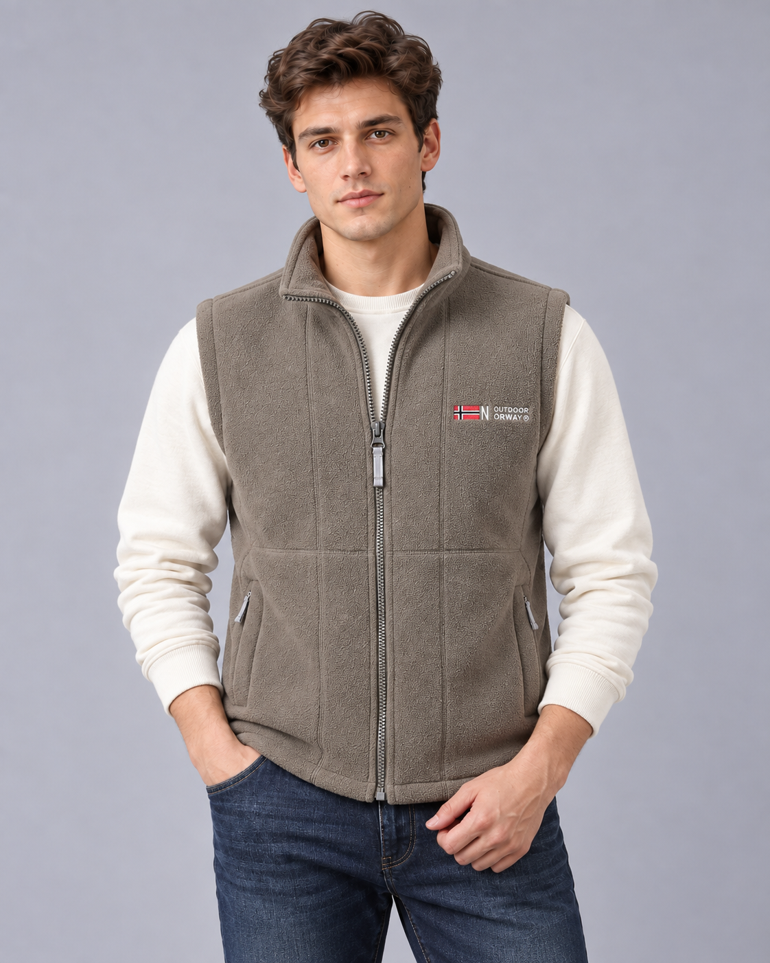 Men's Fleece Gilet – Lightweight Full-Zip Bodywarmer with Zip Pockets
