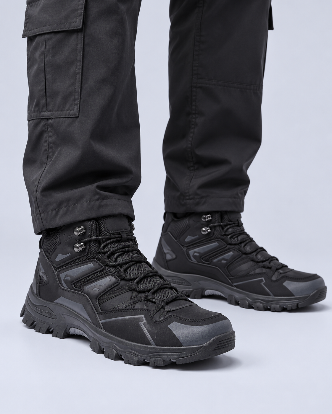Men's Waterproof Hiking Boots – Non-Slip Lugged Sole, Mid-Cut Lace-Up Walking Boots