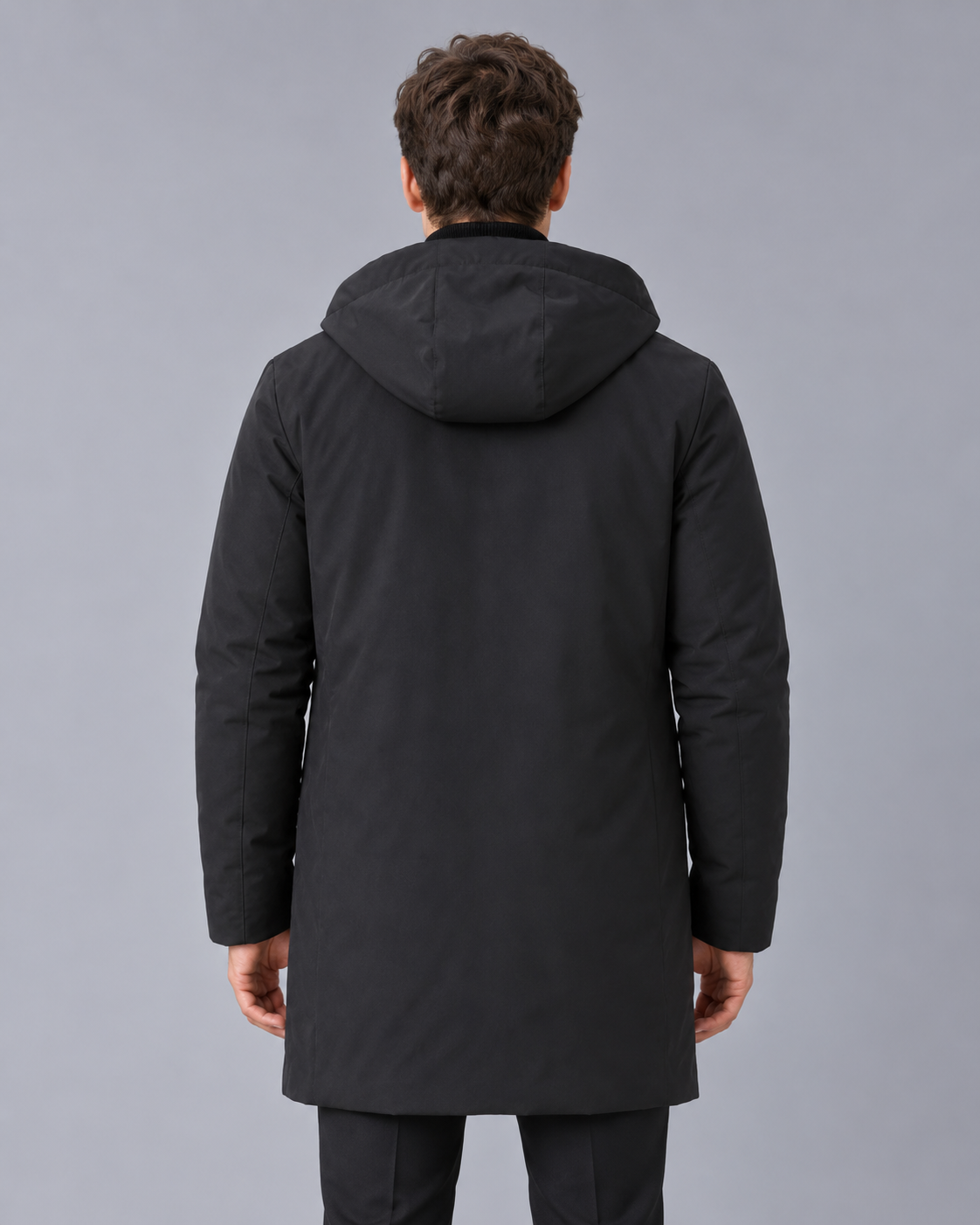 Men's Waterproof Parka Coat – Hooded Winter Coat with Quilted Lining, Longline Fit