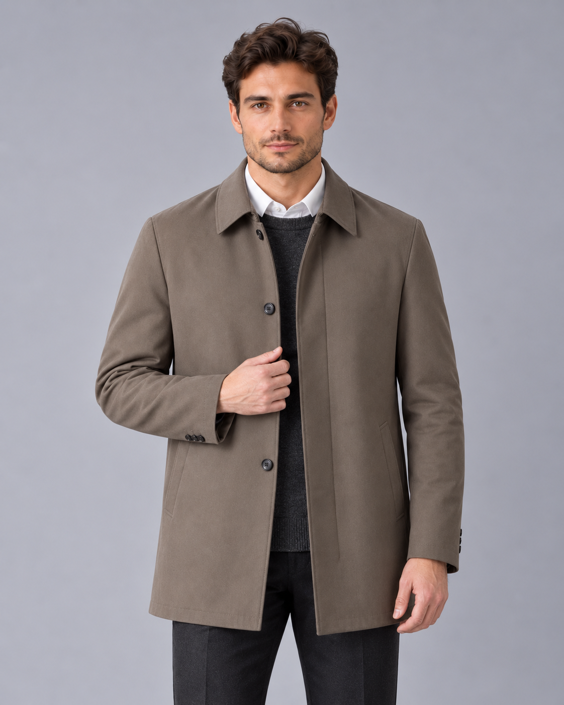 Men's Smart Tailored Jacket – Single-Breasted, Point Collar, Welt Pockets, Regular Fit