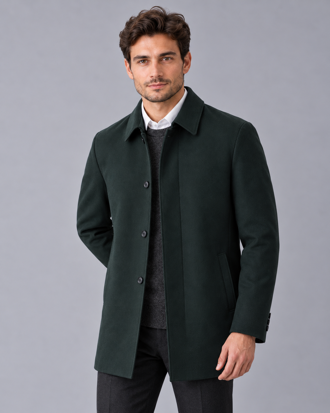Men's Smart Tailored Jacket – Single-Breasted, Point Collar, Welt Pockets, Regular Fit