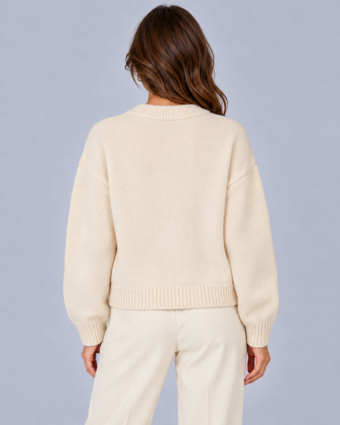 Women's Cropped Chunky Knit Cardigan with Patch Pockets