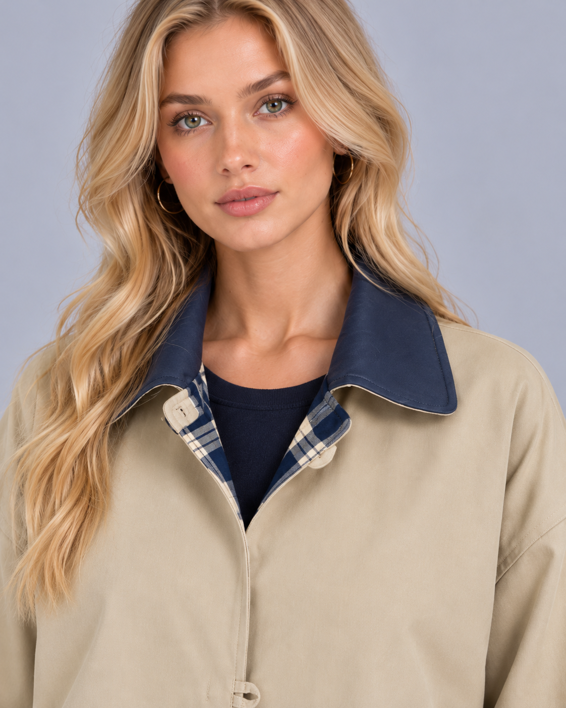 Women's Barn Jacket – Contrast Collar, Relaxed Fit