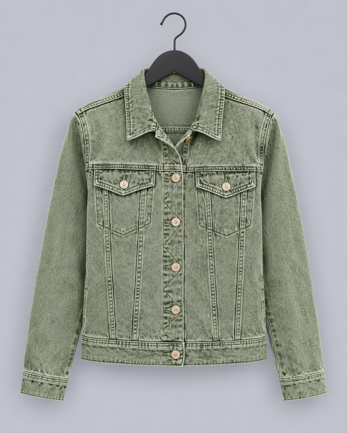 Women's Stretch Denim Jacket | Classic Western-Style Button Front Outerwear