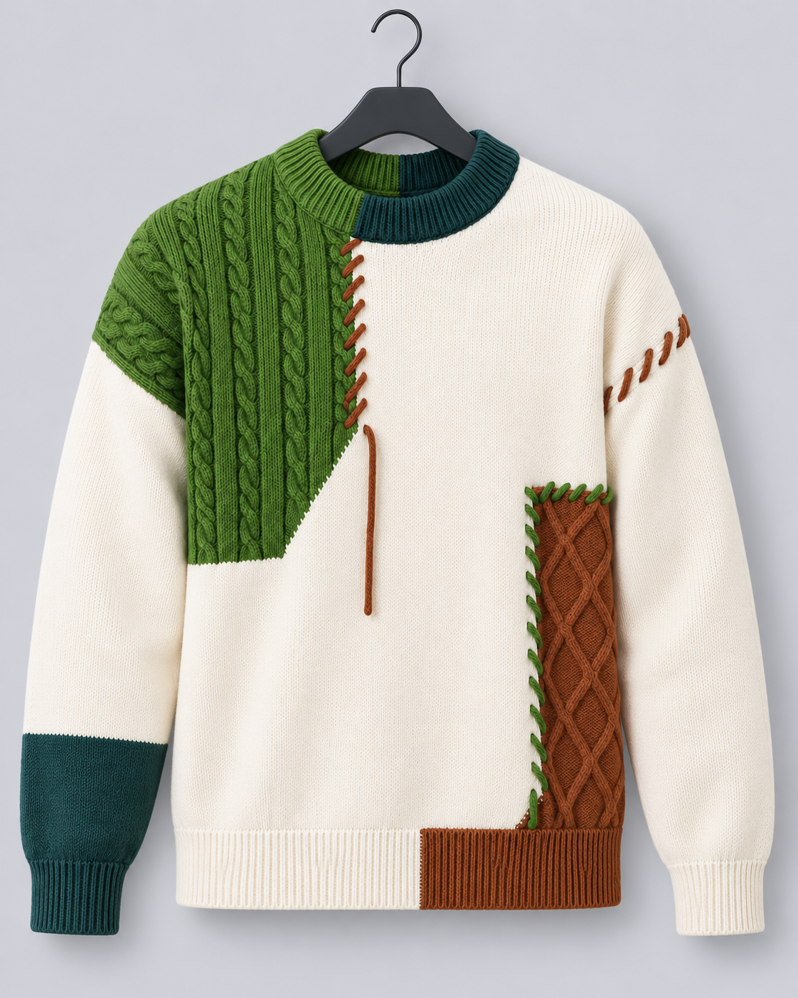 Men's Cable Knit Wool Crewneck Sweater | Soft Warm Jumper for Cool Days