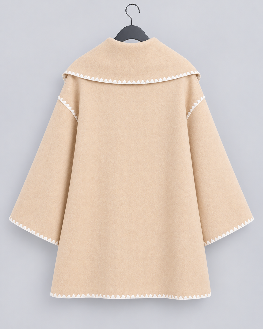 Women's Oversized Whipstitch Fringe Scarf Coat