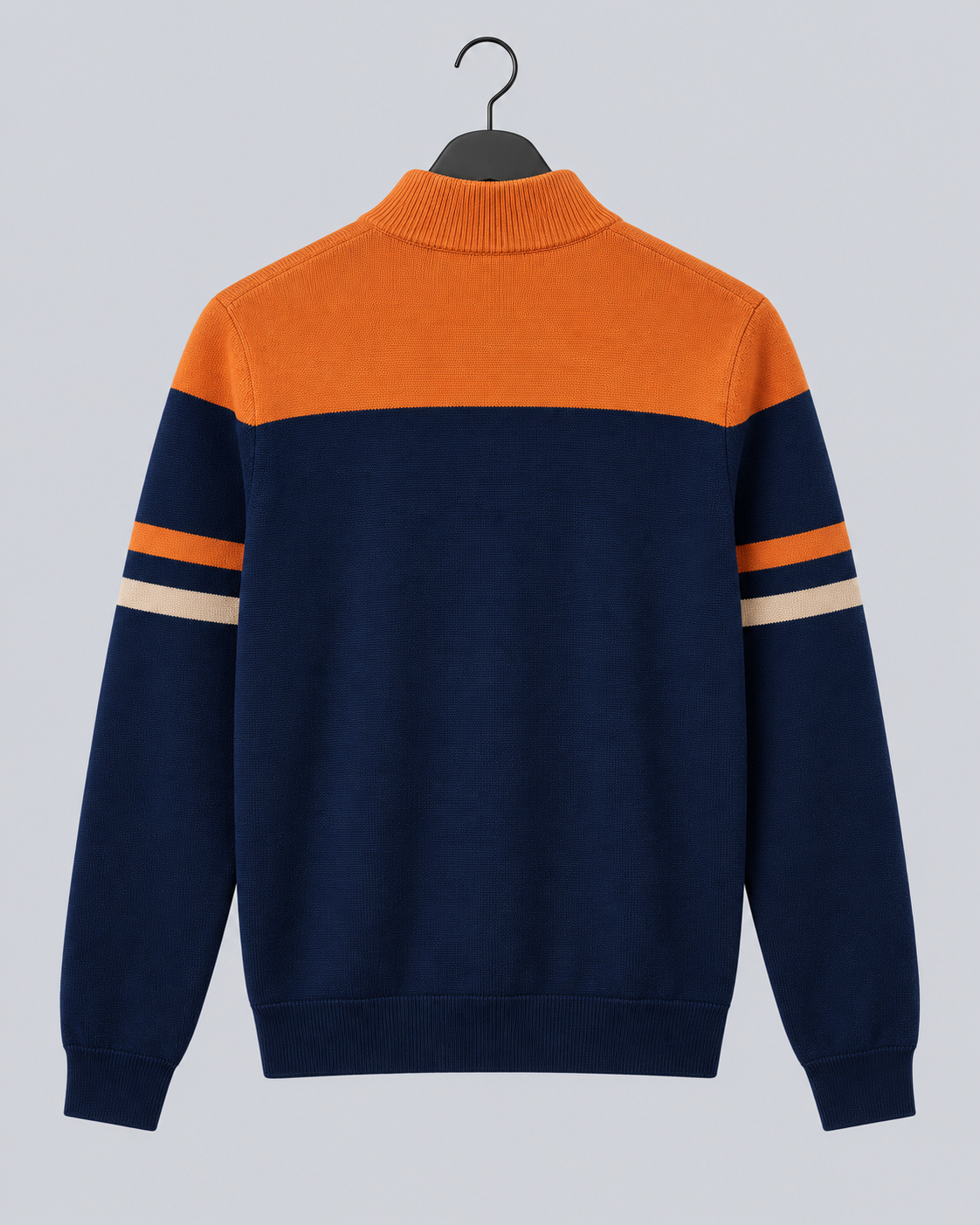 Men's Knitted Zip-Up Cardigan | Mock Neck Sweater