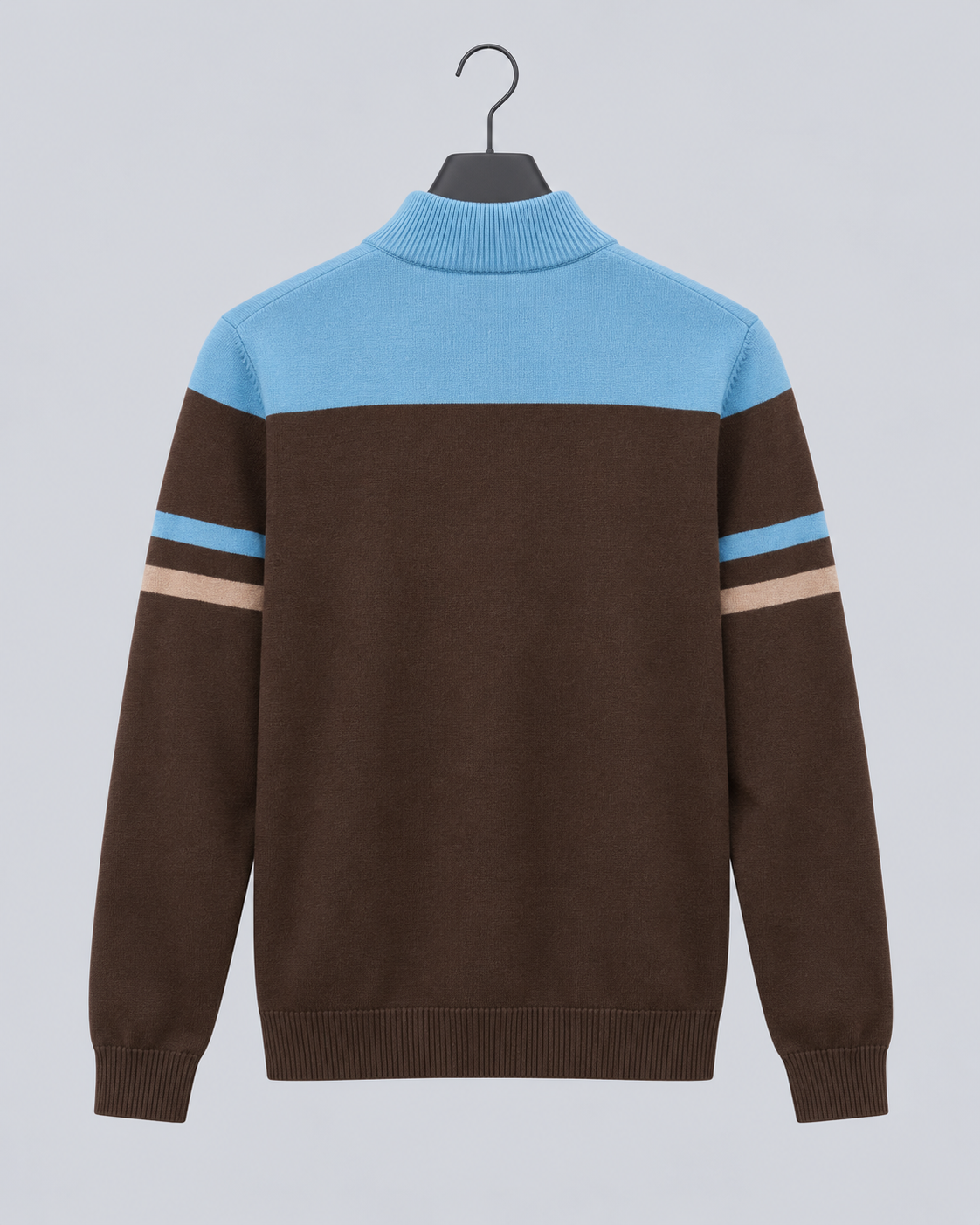 Men's Knitted Zip-Up Cardigan | Mock Neck Sweater