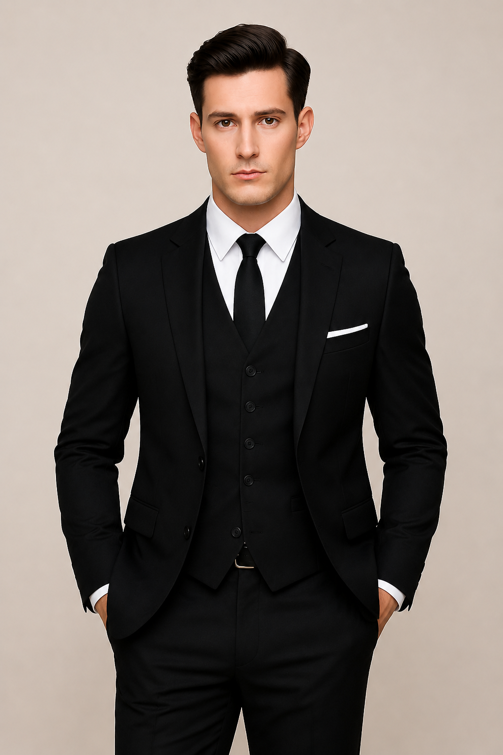Men's Three Piece Suit – Tailored Jacket, Waistcoat & Trousers