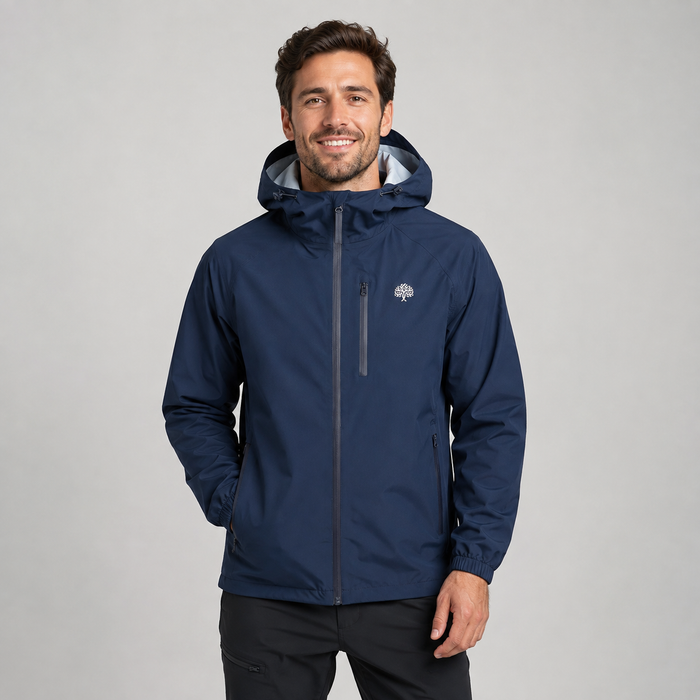 Men's Hooded Rain Jacket – Lightweight Shell, Loose Fit