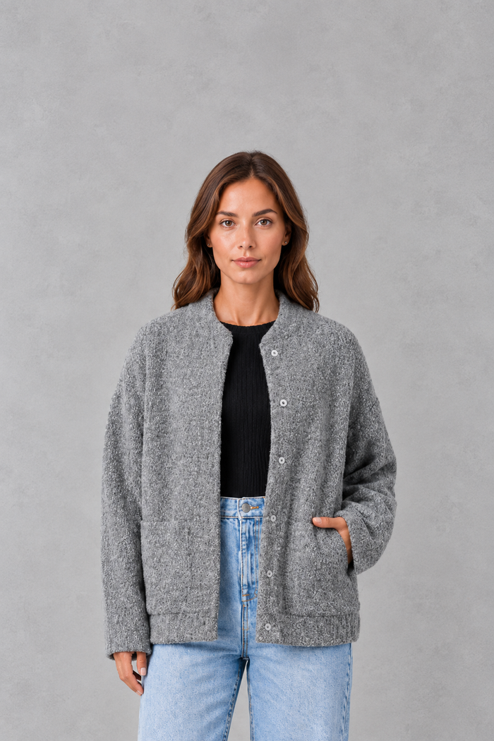 Women's Oversized Open Front Jacket – Relaxed Fit