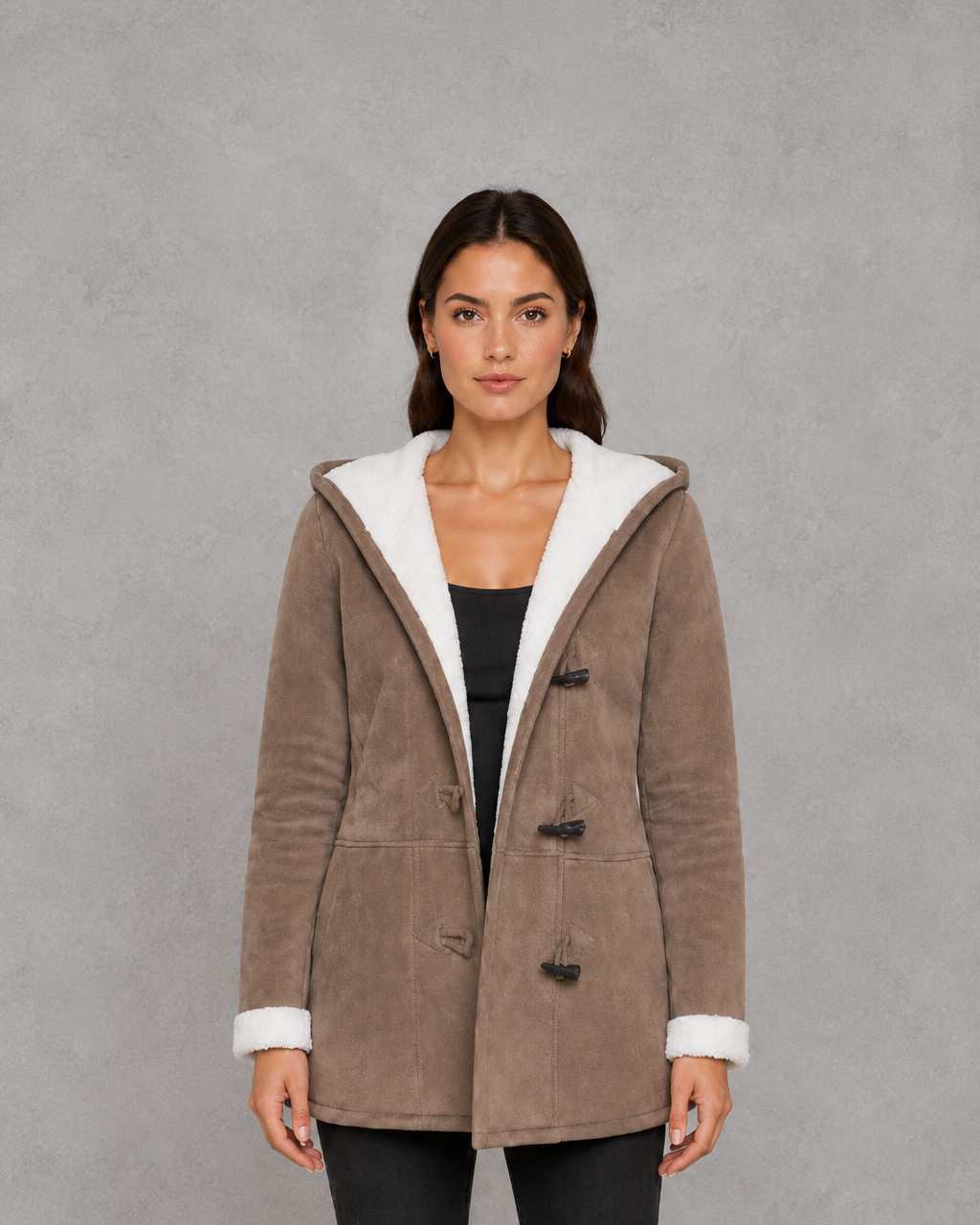 Women's Fleece Lined Toggle Coat – Cosy Winter Layer, Regular Fit