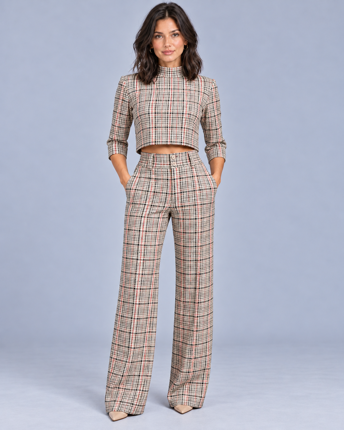 Women's Co-Ord Set with Wide Leg Trousers