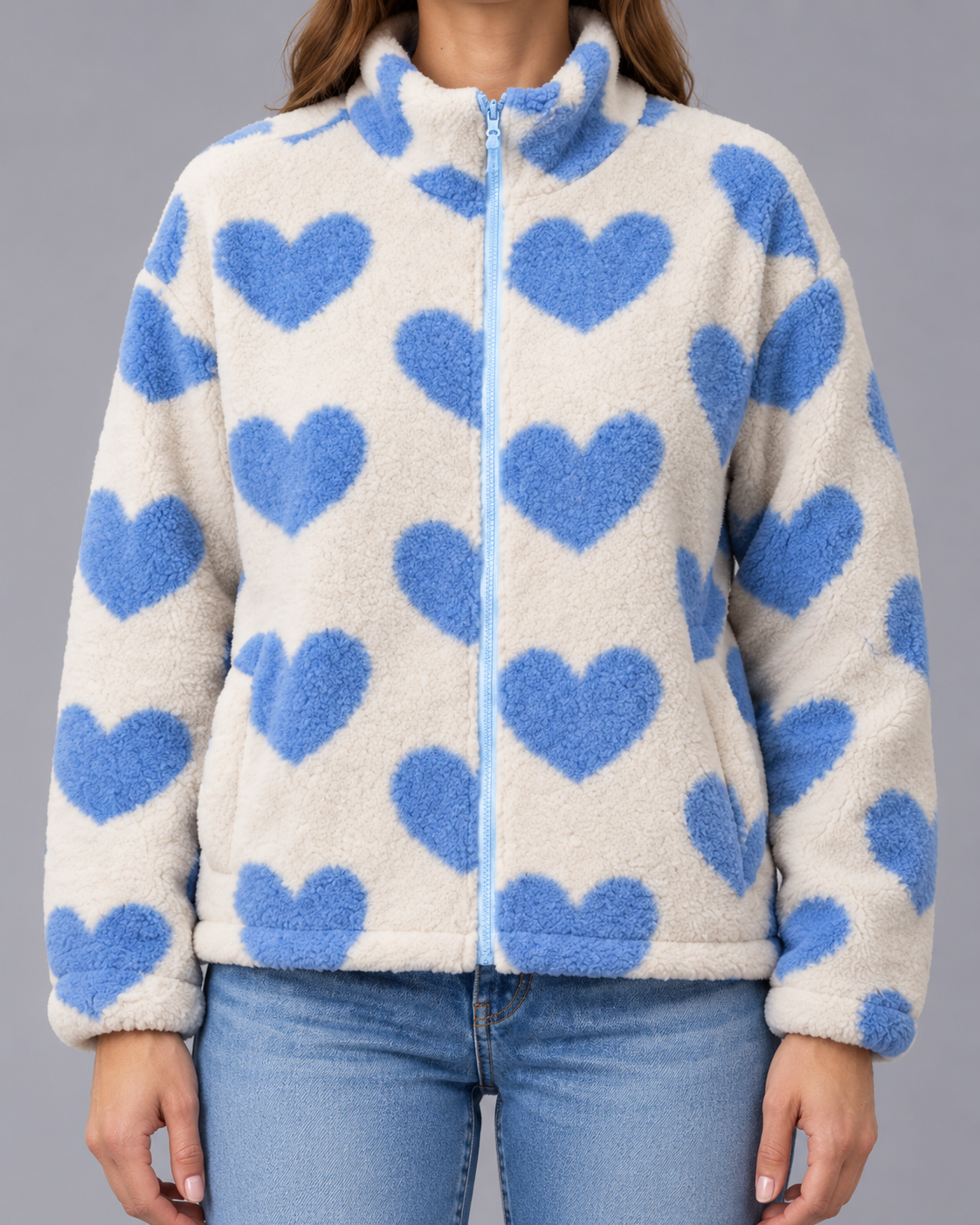 Women's Reversible Jacket – Heart Pattern, Lightweight