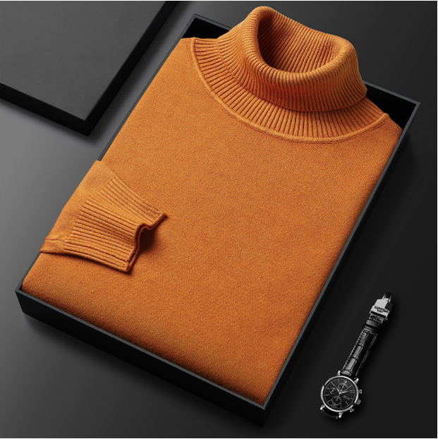 Men's Roll Neck Jumper – Soft Knit, Slightly Tailored Fit