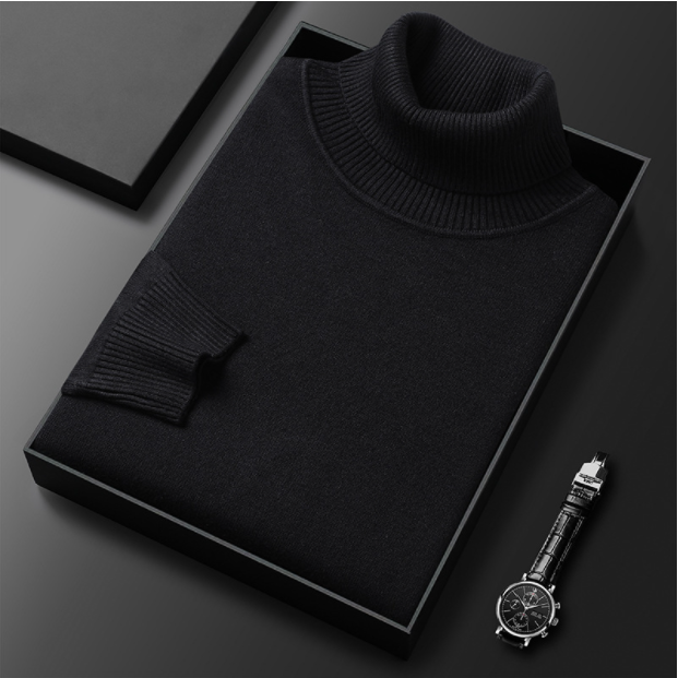 Men's Roll Neck Jumper – Soft Knit, Slightly Tailored Fit