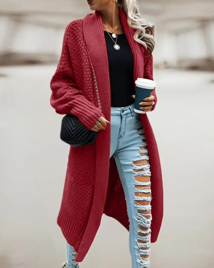 Women's Hooded Longline Cardigan – Button Front Knit