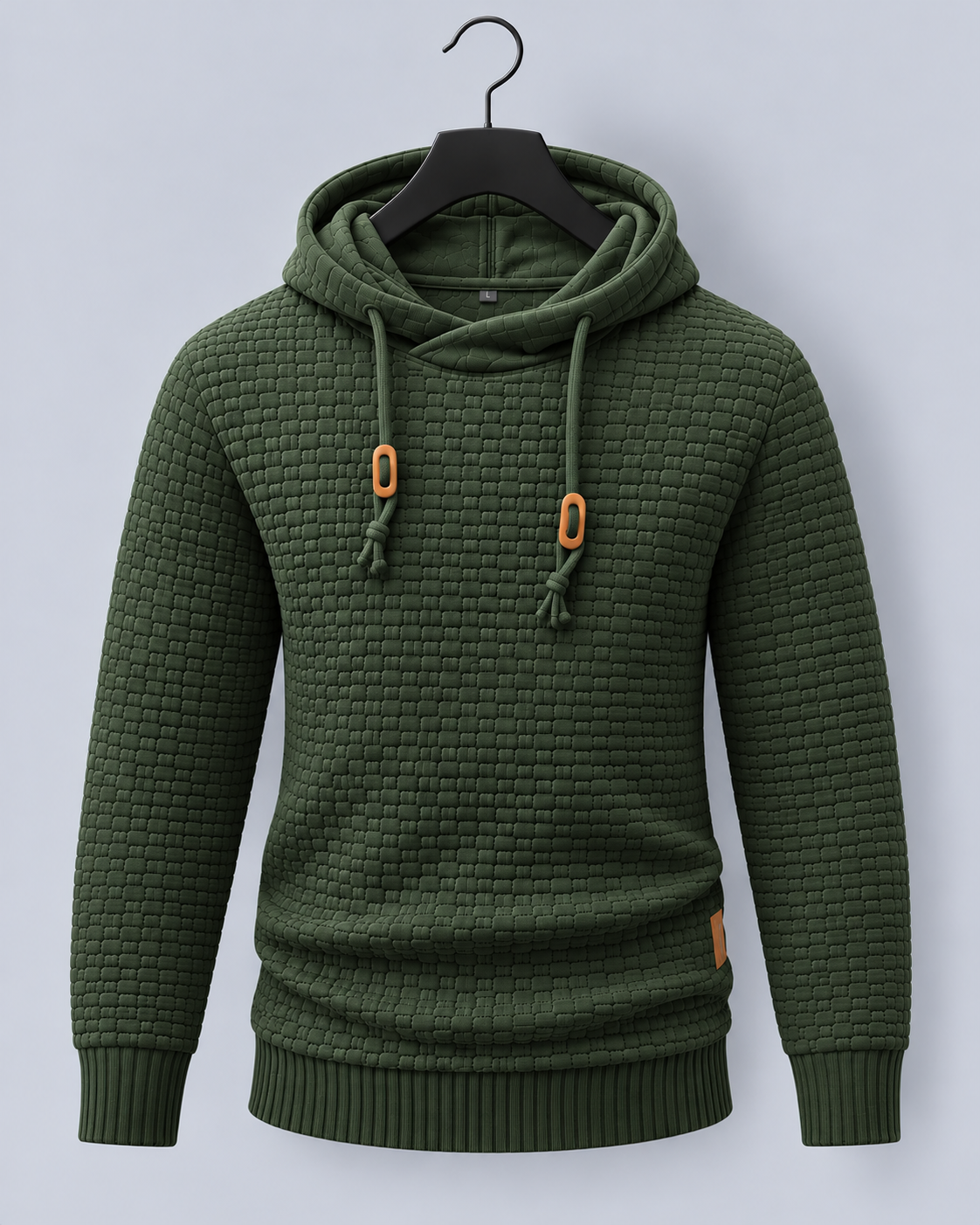 Men's Textured Hoodie with Drawstring Hood
