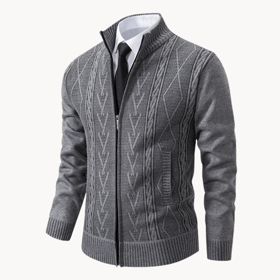 Men's Zip Cardigan – Soft Knit, Relaxed Fit