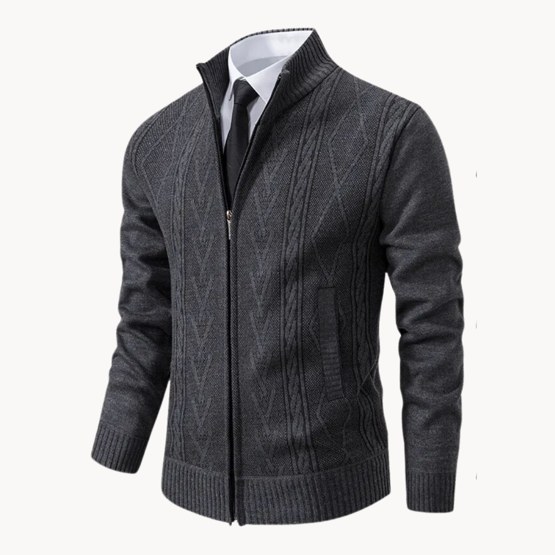 Men's Zip Cardigan – Soft Knit, Relaxed Fit