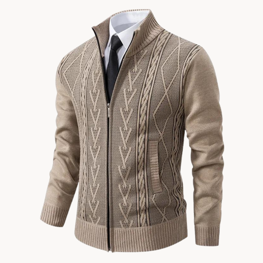 Men's Zip Cardigan – Soft Knit, Relaxed Fit