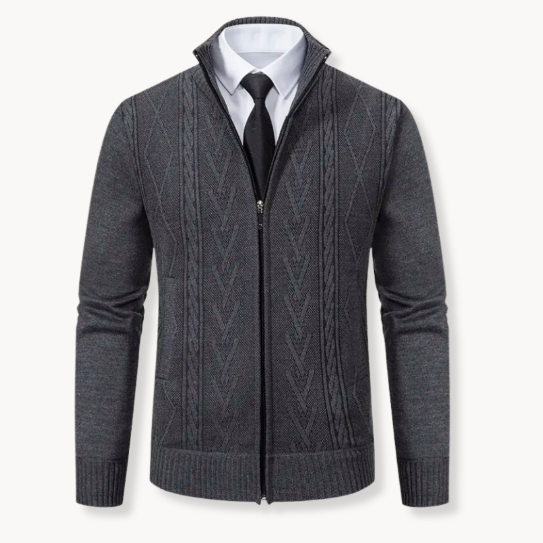 Men's Zip Cardigan – Soft Knit, Relaxed Fit