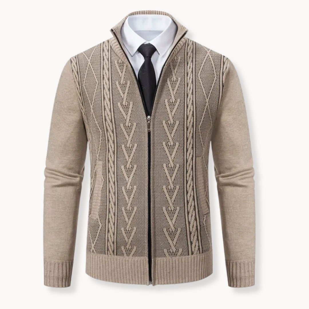Men's Zip Cardigan – Soft Knit, Relaxed Fit