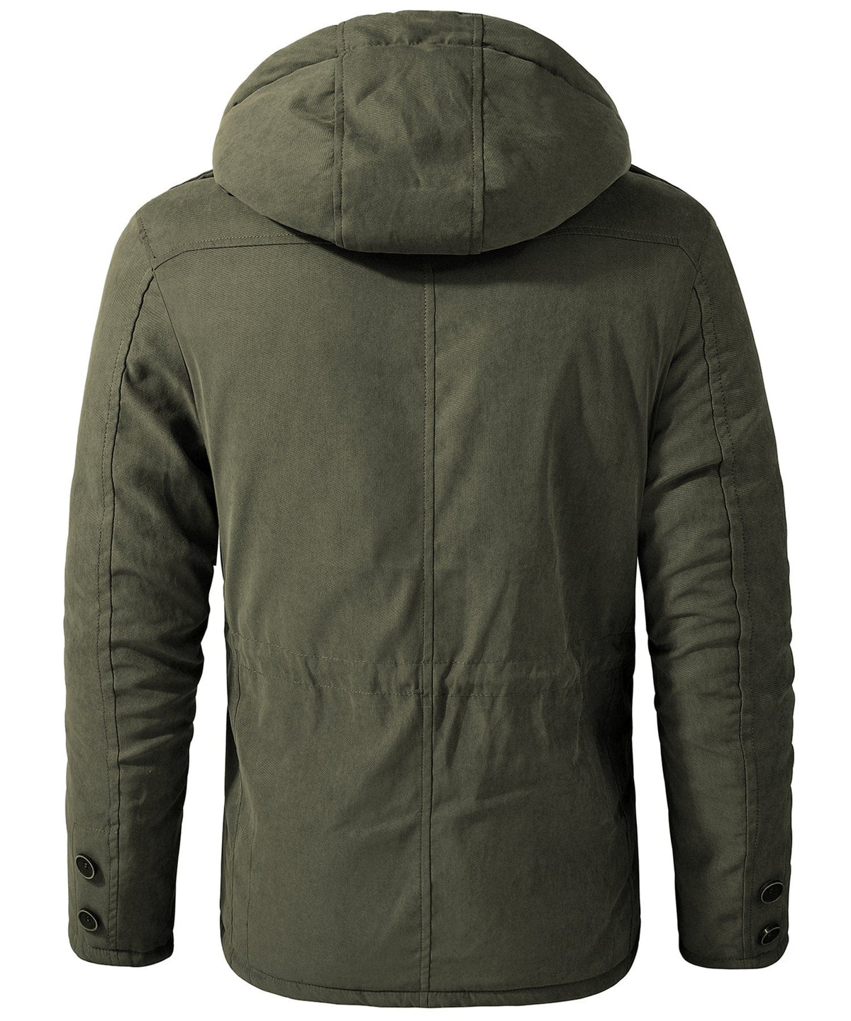 Men's Insulated Hooded Jacket – Fleece Lined, Adjustable Waist