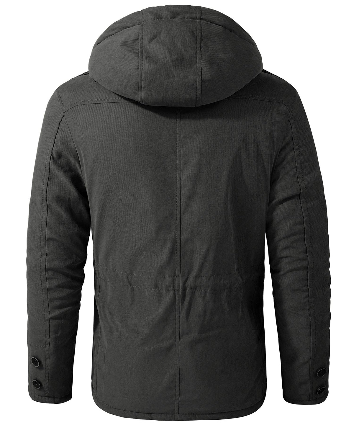 Men's Insulated Hooded Jacket – Fleece Lined, Adjustable Waist