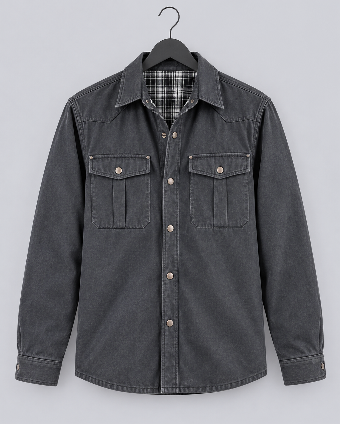 Men's Overshirt Jacket | Versatile Layering with Plaid-Lined Shirt