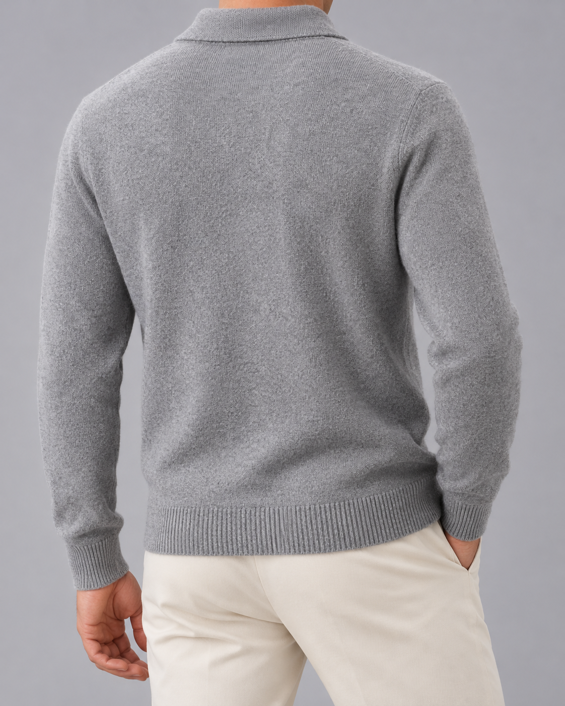 Men's Cashmere with Polo Collar