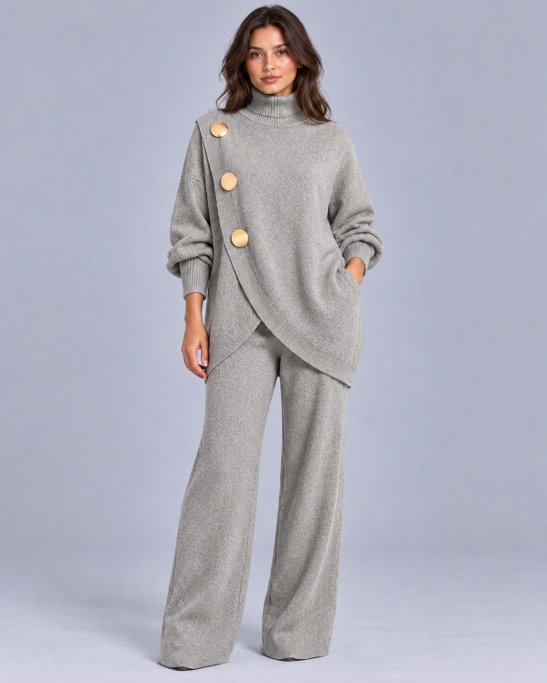 Women's Knitted Turtleneck Co-Ord Set