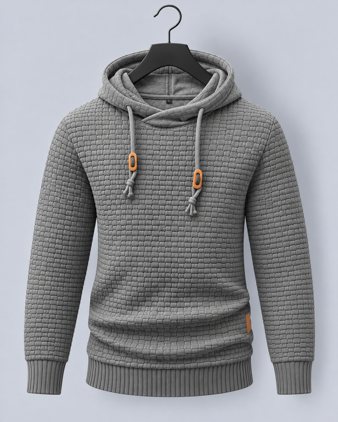 Men's Textured Hoodie with Drawstring Hood