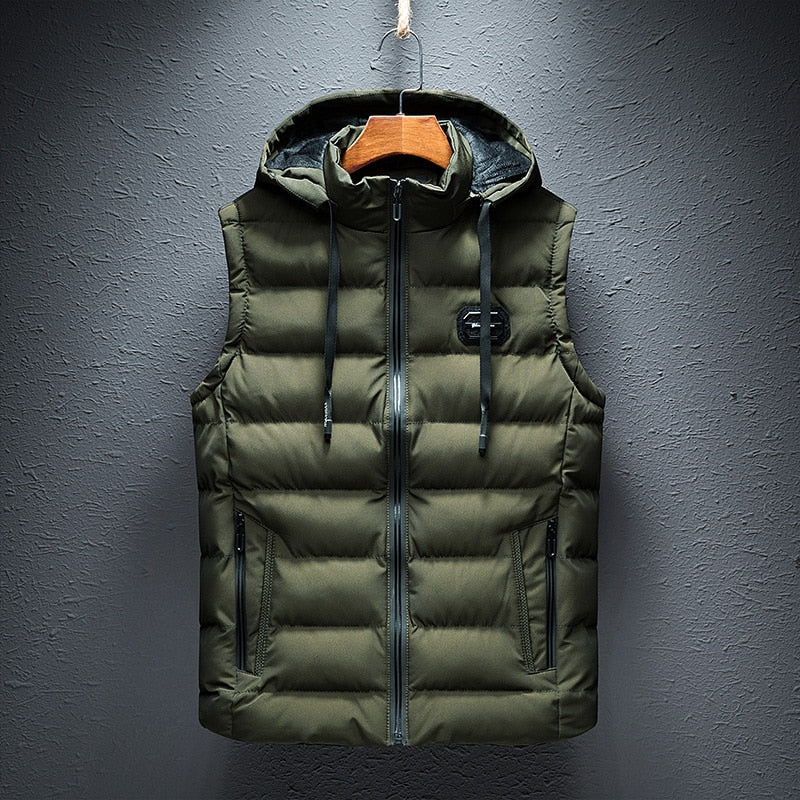 Men's Hooded Puffer Gilet – Insulated Bodywarmer, Full Zip