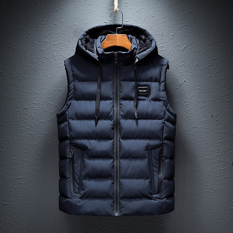 Men's Hooded Puffer Gilet – Insulated Bodywarmer, Full Zip